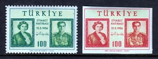 Turkey #1208 - 1209 Mint Never Hinged Perf and Imperforate Stamp Complete