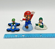 Lot of 3 NINTENDO MARIO LUIGI McDonald's Happy Meal Toys Blue Car Red Hat Cloud