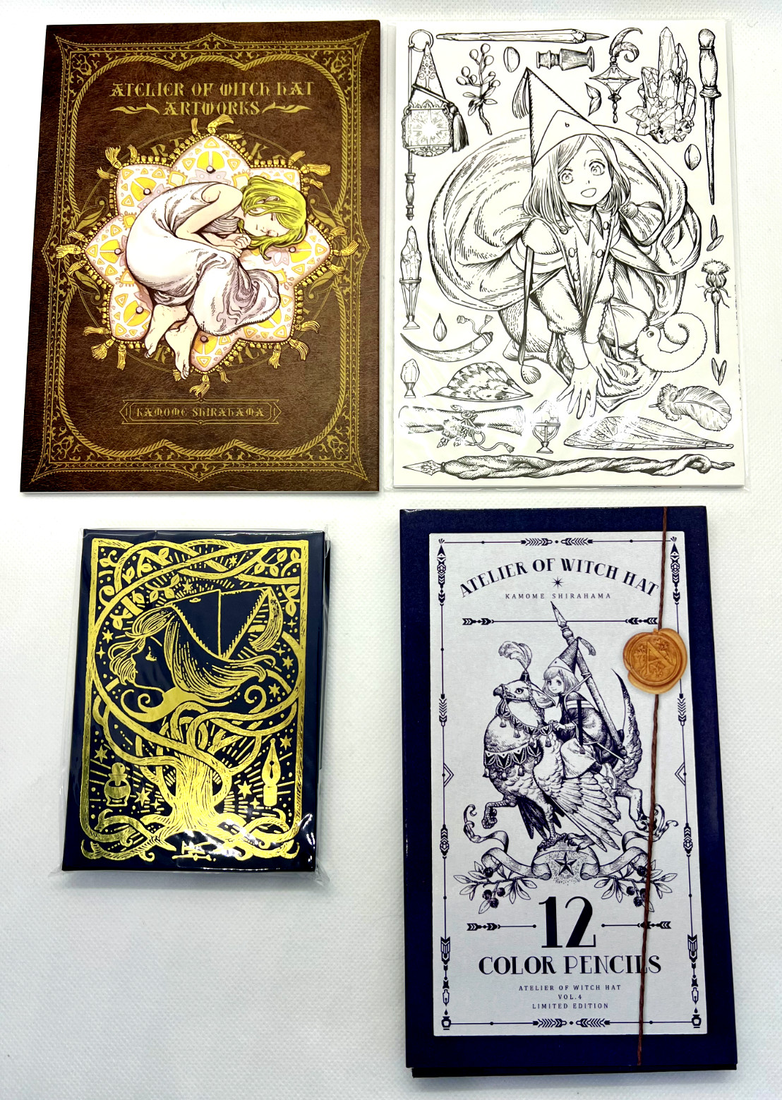 Libro de arte Atelier of Witch Hat conjunto limitado libro para colorear notas adhesivas y bloc de notas