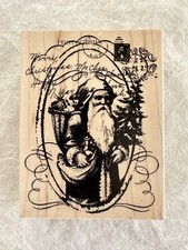 Rubber Stamp Saint Nick by Stampendous Santa Claus Christmas Post Card nice size
