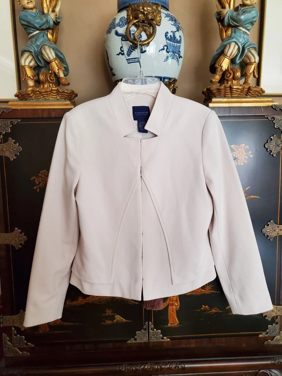 Doncaster Collection off white fitted short blazer jacket sz 6