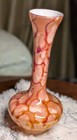 Vintage 9.5" Handblown Art Glass Bud Vase Interior Cased White Outside Clear