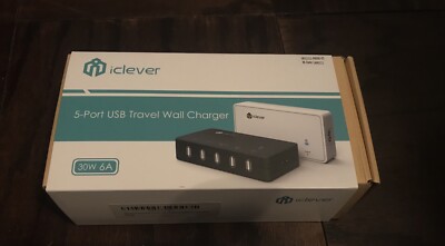 iClever USB Wall Charger, 30 W 5-Port Charging Station Travel