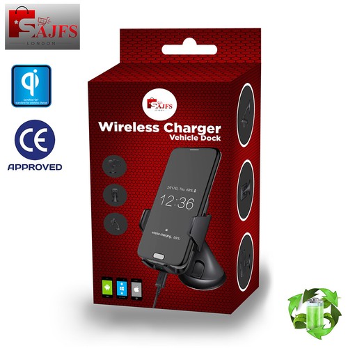 Wireless Car Charging Charger Automatic Mount Clamping Phone Holder For Apple UK - Picture 2 of 12