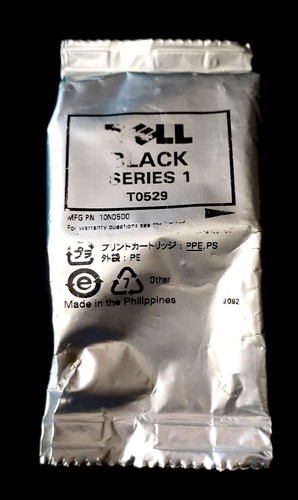 NEW!! Genuine Original OEM Dell P/N T0529 black Printer Ink Cartridge Series 1 - Picture 1 of 3