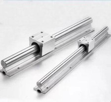 2X SBR 12 250mm L LINEAR RAIL fully supported SHAFT ROD  4 x SBR12UU Block