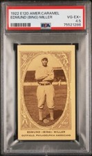 1922 E120 American Caramel Edmund Bing Miller Athletics PSA 4.5 (Only 5 higher!)