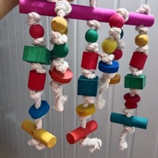 Wooden Parrot Toy Foraging Bird Bite Toy Cockatiel Budgie Parakeet Cage Wood Toy