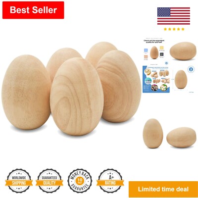 Decorative Wooden Easter Eggs for Crafts - Pack of 5 - 4-3/8'' Size