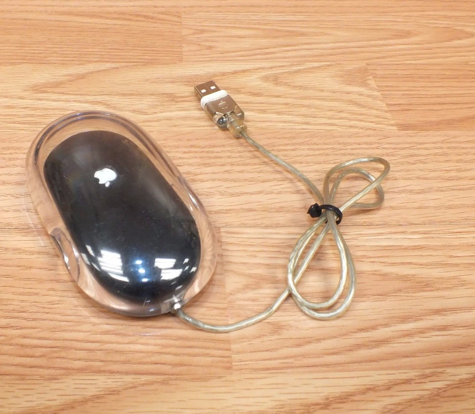 Genuine Apple (E145474) Pro Wired Computer Mouse W/ Clear Shell/Black Base *READ - Image 3 of 4