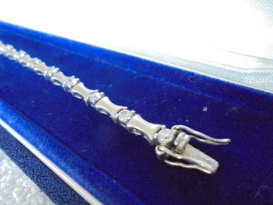 BRACCIALE IN ARGENTO 925 Tennis bracelet white SWAROVSKI crystals Made in Italy - Immagine 2 di 3