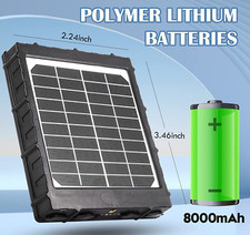 Trail Camera Solar Panel 8000mAh Supporting 3 Voltages 12V/1.2A 9V/1.6A 6V/2.4A