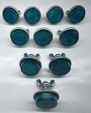 Lot of 10 ~ Goliath Industrial License Plate 1" Round Green Reflectors 