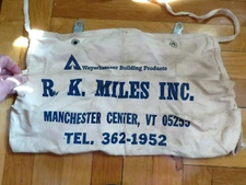 Vintage Nail Apron Tool Belt Pocket Advertising RK MILES MANCHESTER CENTER VT