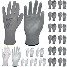 18 Pair Safetyware Flexiplus PU Coated Work Safety Gloves Mechanic Builder Bulk
