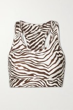 ALL ACCESS Front Row Stretch Sports Bra Zebra Print Size XS **NEW** RRP $US 150