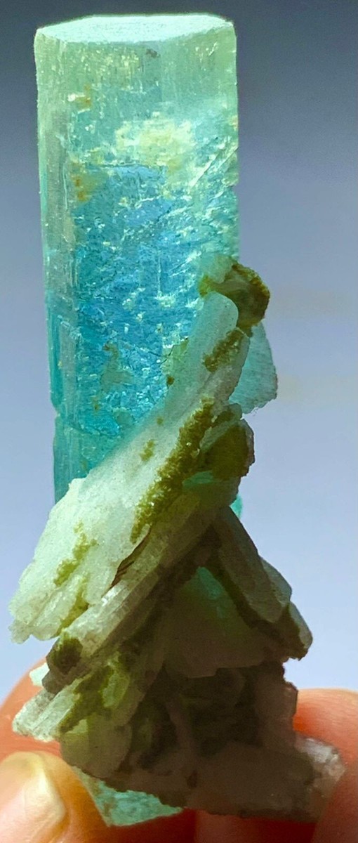 Rare Dark Blue Color Terminated Aquamarine Crystal Specimen