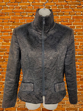 Womens Rickie Freeman For Teri Jon Dark Brown Embossed Jacket Size Us 8 (uk 12)
