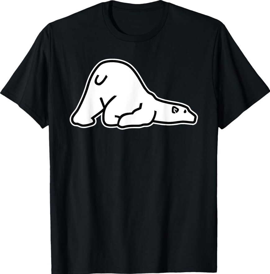 Sleepy Polar Bear Funny Lazy Bear Design Animal Lover Unisex T-Shirt