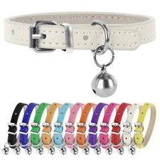 XXS Teacup Dog Collar White Adjustable Collar for Small Dogs/Cats 3/8" Wide