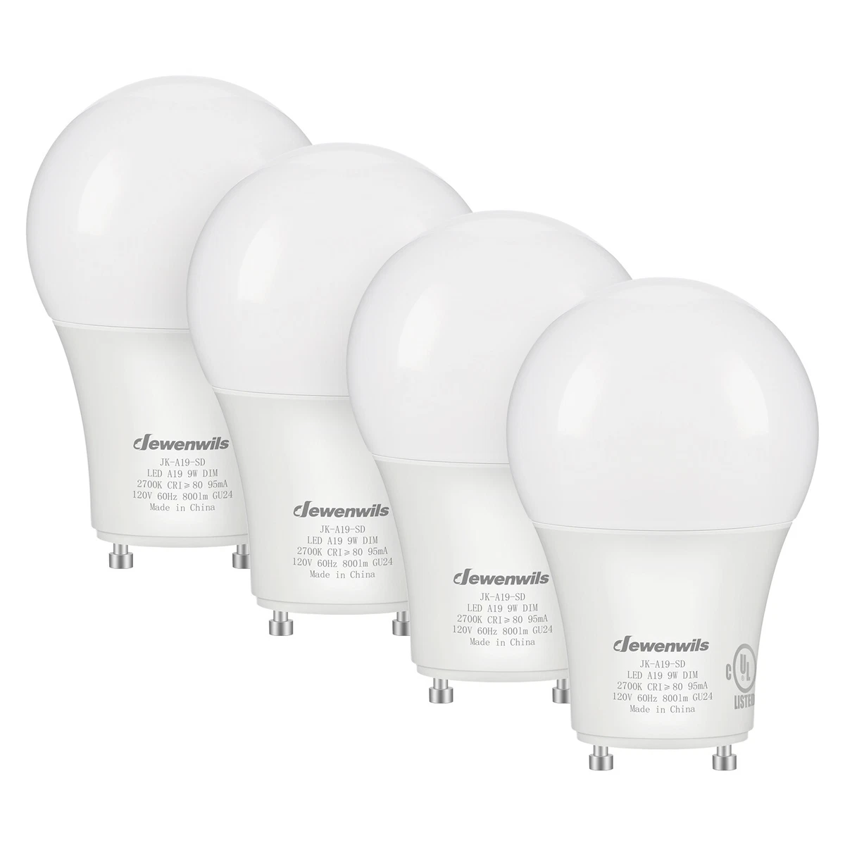 DEWENWILS GU24 LED Light Bulb Dimmable 2 Prong Light Bulbs 2700K
