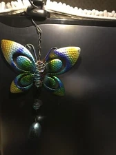 Rainbow Colored Metal Butterfly Wind Bell