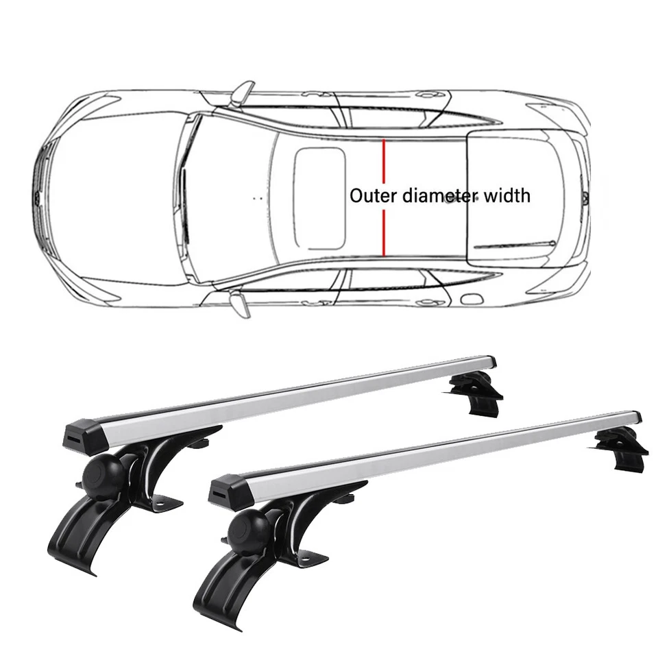 Portaequipajes de aluminio para bicicleta de carga con barra transversal de techo de 46" para Acura TSX Foto 2 de 4