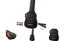 ChromaCast Acoustic Guitar 6-Pocket Padded Gig Bag with Guitar Strap and Pick...