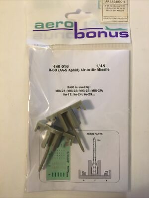 R-60 (AA-8 Aphid) Air-to-Air  - 1/48 scale Aires Aerobonus Detail set #480016