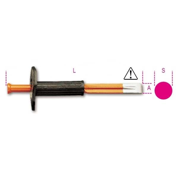 Beta Tools 1701N/PM Masonry Chisels With Hand Guards 300mm