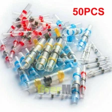 50x Assortment Heat Shrink Wire Connectors Electrical Terminals Solder Seal Kit