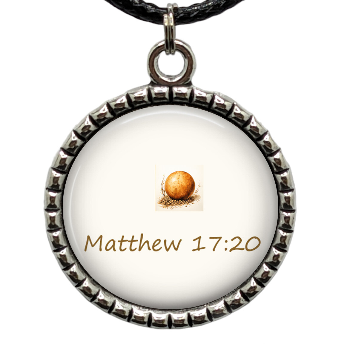 Matthew 17:20 Mustard Seed Necklace Bible Scripture Faith Religious Gifts - Main Image
