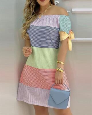 Vestidos Casuales De Verano Para Mujer Ropa De Moda Casual Manga Corta Estampado