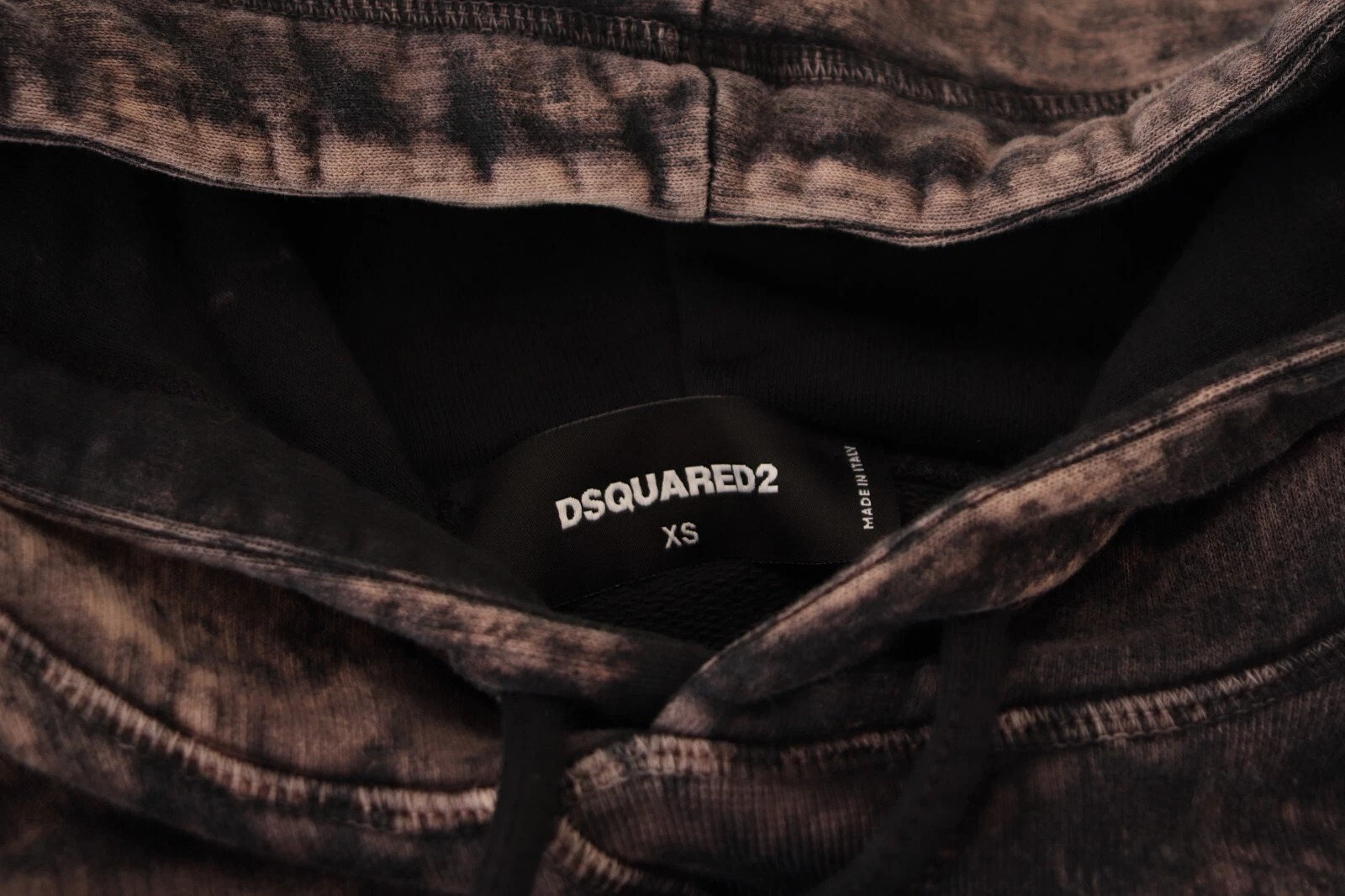 Felpa con cappuccio DSQUARED2 Maglione multicolore tinta cotone IT38 US4 XS RRP 960usd