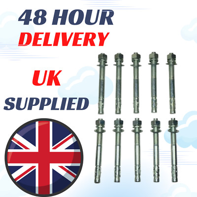 2 Post Lift Floor Anchor Bolts with Spring Washer M18 x 160mm x10 E4G ...