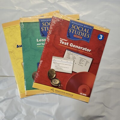 HMH Social Studies Grade 3 Lot of 3 Lesson Planner/Test Generator/Student BK New