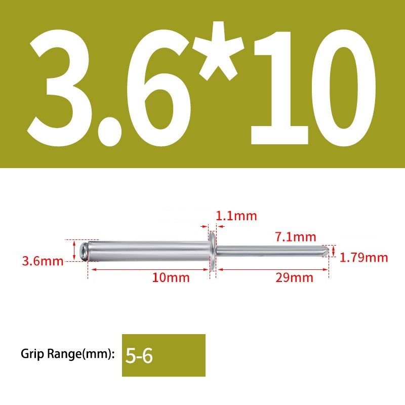 POP Rivets All Aluminum Dome Head Blind 2.4/2.8/3.0/3.2/3.6/4/5/6.4 mm ...