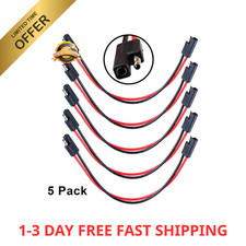 5pc SAE Connector 2 Pin Quick Disconnect Wire Harness 12V 12AWG 12in