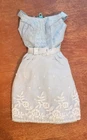 1966 Vintage Barbie Doll Dress #1654 Reception Line Blue Over Shoulder