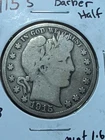 1915-S Barber Silver Half Dollar Low Mint ~1.60 mil - Vintage type coin - BH59