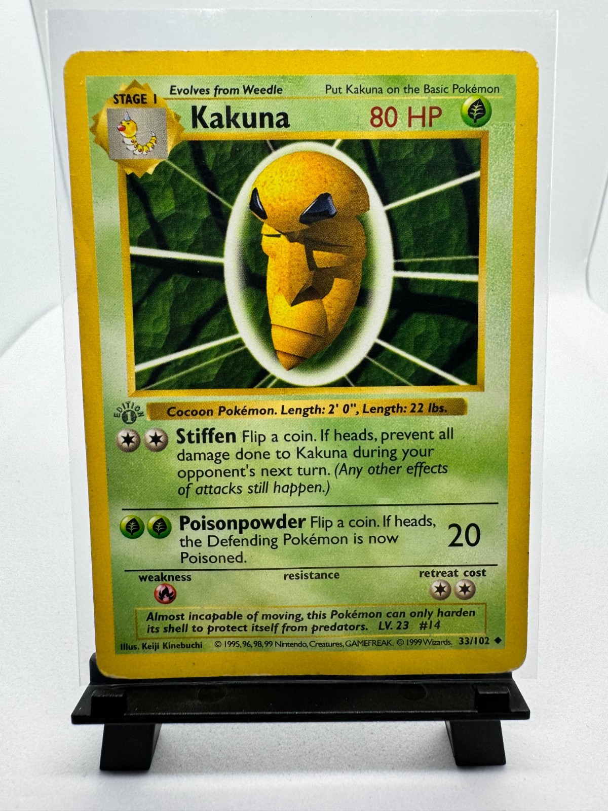 Pokemon Card Kakuna base set 33/102 1st Edition Shadowless