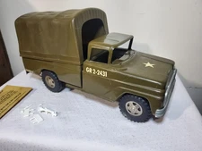 Vintage 1964 Tonka Army Truck GR 2-2431 Military Men Troop Carrier Pressed Steel