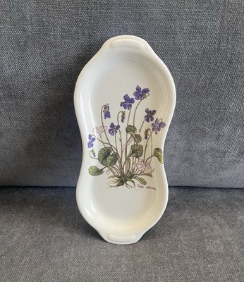   SALE Vintage Ulster Keramik Veilchen Viola odorata ovale Schale lila Blumen