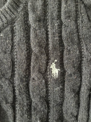 Ralph Lauren size 5 button up Black cable Knit Sweater - Picture 2 of 4
