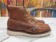 Thorogood 6" Tobacco American Heritage Boots Size 9.5 D Moc Toe Iron 814-4200