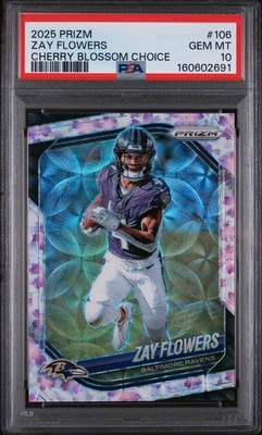 Panini 2025 Prizm - Cherry Blossom Choice Zay Flowers /15 PSA 10 Jersey #