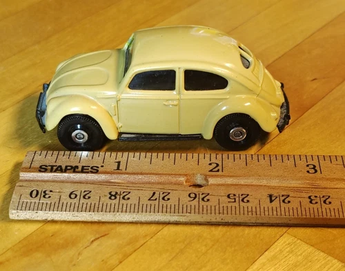 Vintage Corgi Toys VW Volkswagen Beetle  Diecast Car Tan Color.