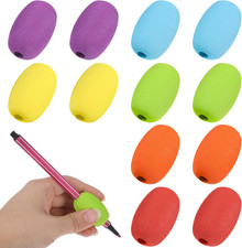 12PCS Egg Pencil Pen Grips, Soft Cushioned Foam Handwriting Grips Pen Colorful E