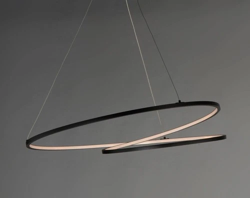 ET2 Cycle 24 1/2" Wide Black LED Geometric Ring Pendant Light - Picture 7 of 10