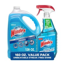 Windex Original Glass Cleaner, 1 spray bottle + 128 fl. oz. Refill 0.19 per fl oz